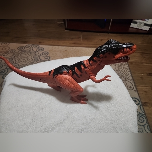 T Rex Toy Dinosaur 12 X 15” Growling Mouth and Red Eyes Light Up Sound Untested - Picture 1 of 6